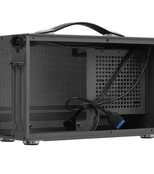 Компьютерный корпус без блока питания PCCooler I100 PRO MESH GY, Mesh Compact, серый, SPCC, no fans ITX 60/300/SFX PSU support; 1x2.5', 1x3.5', 2xPCI 1xUSB-C 3.1 308x128x190mm