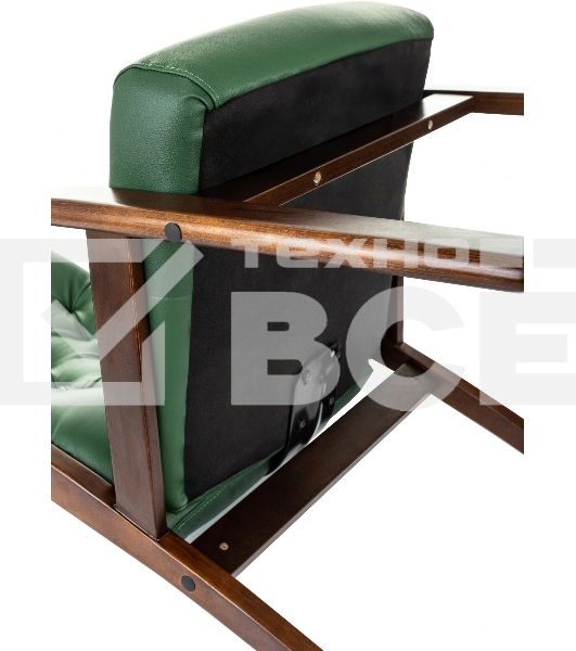 Кресло офисное Бюрократ T-9928WALNUT-CF, зеленый, кожа, на ножках, дерево