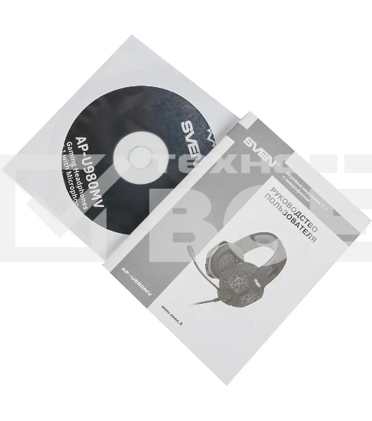 Гарнитура проводная SVEN AP-U980MV, черный-синий (USB, LED, 7.1, 2.2m)