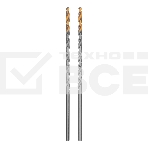 Сверло спиральное по металлу Denzel 3,5 х 112 мм, Р6М5, Golden Tip, удлиненное, 2 шт., фото 1
