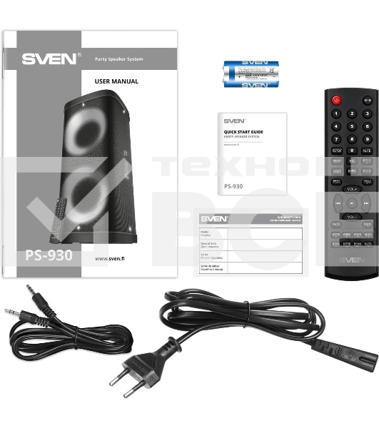 Колонка порт. Sven АС PS-930 черный 150W 1.0 BT/3.5Jack 7200mAh (SV-022402)