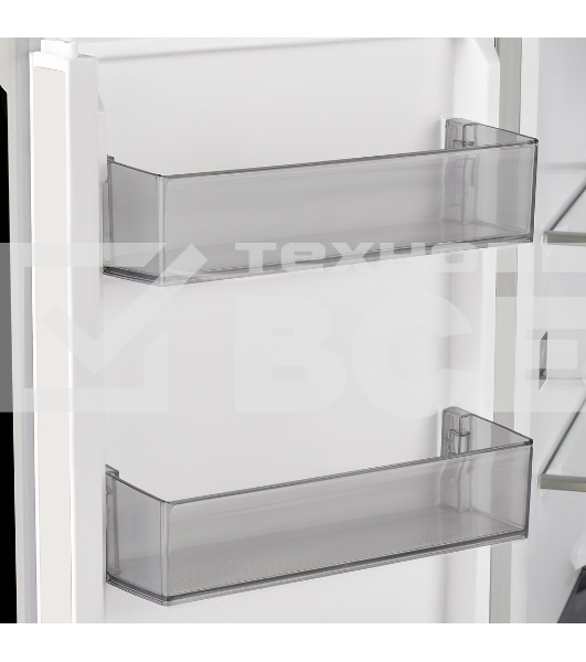 Холодильник Maunfeld MFF192NFB01 Inverter черный стекло трехкамерный 334/184л морозилка снизу, No Frost, Side by Side