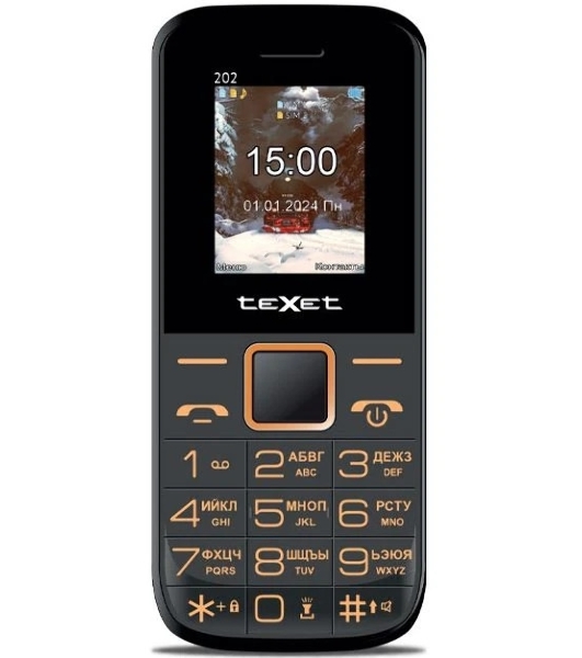Мобильный телефон teXet TM-202 черный