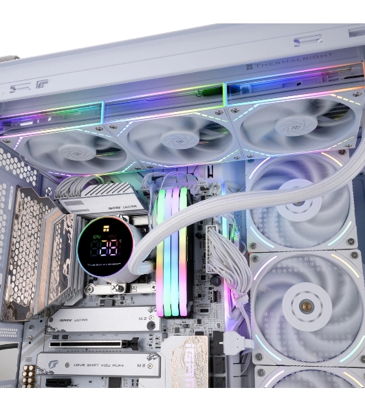 Система жидкостного охлаждения Thermalright Frozen Magic 360 Digital V2 ARGb Soc-AM5/AM4/1200/1700/1851 белый 4-pin 28dB Al LCD Ret (F-MAGIC-360-DIGITAL-WH-ARGb-V2)