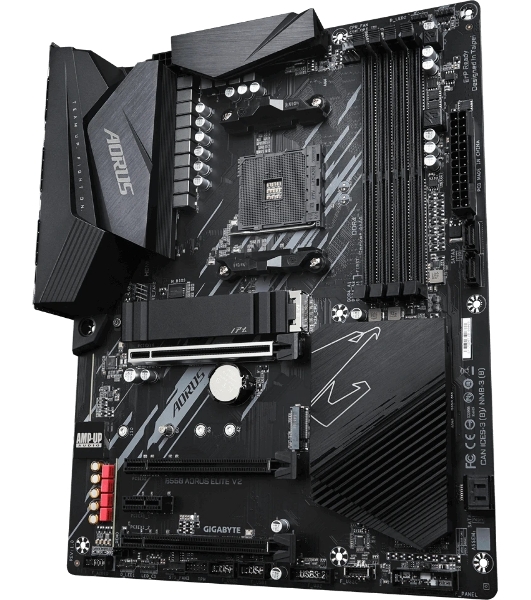 Материнская плата Gigabyte B550 AORUS ELITE V2, AM4, AMD B550, 4xDDR4, 4xSATA, 2xM.2, 1xPCIe 4.0 x16, 1xPCIe 3.0 x16, 2xPCIe 3.0 x1, 1xHDMI, 1xDP, 1x2.5Gb LAN, 1xUSB-C 10Gbps, 4xUSB-A 10Gbps, 4xUSB-A 5Gbps, 2xUSB-A 2.0, 3x3.5 мм, 7.1, ATX