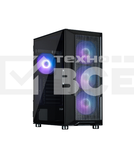 Компьютерный корпус ZALMAN I3 NEO ARGB BLACK, ATX, BLACK, FRONT MESH, WINDOW, 2x3.5