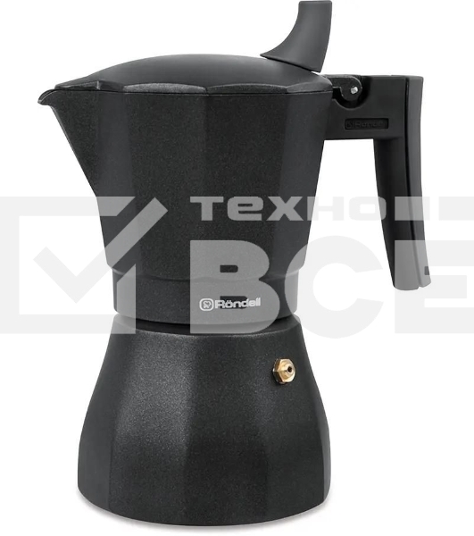 Кофеварка гейзерная Rondell Kafferro RDA-994, 0.45л, алюминий, черный