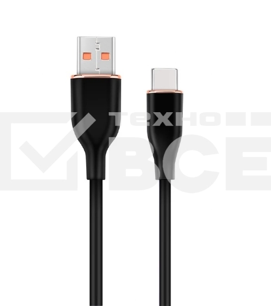 Кабель USB2.0 Cablexpert CC-USB2S-AMCM-1M-BK AM/Type-C, 3А, 18Вт, QC3.0, силиконовый, медь, 1м, черный, пакет