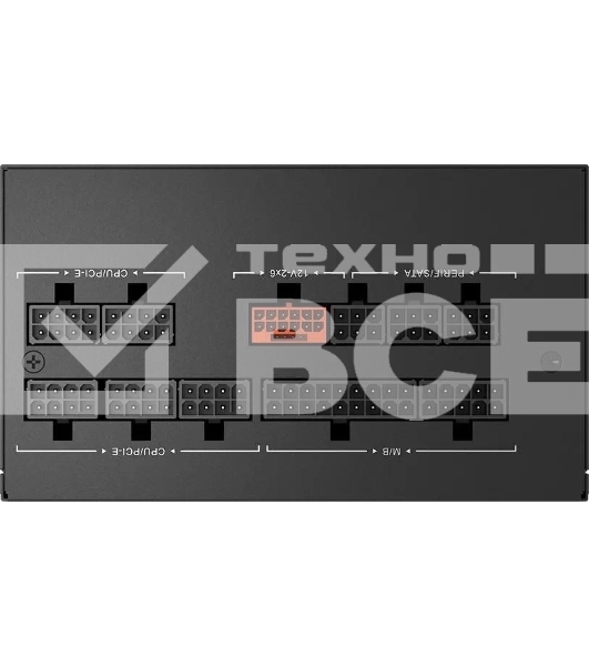Блок питания  PCCooler P5-YN1000-G1F, 1000Вт, 80 PLUS Gold, 135мм, модульный, черный