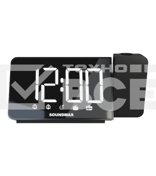 Радиочасы Soundmax SM-1533(черный с белым)