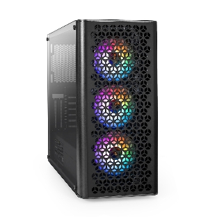 Компьютерный корпус Miditower ExeGate EVO-9202-EVO800 (ATX, БП EVO800RGb с вент. 12 см, с окном, 1*USB+1*USB 3.0, аудио, черный, 3 вент. 12см с RGb подсветкой)