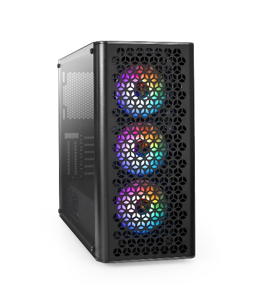 Компьютерный корпус Miditower ExeGate EVO-9202-EVO800 (ATX, БП EVO800RGb с вент. 12 см, с окном, 1*USB+1*USB 3.0, аудио, черный, 3 вент. 12см с RGb подсветкой)