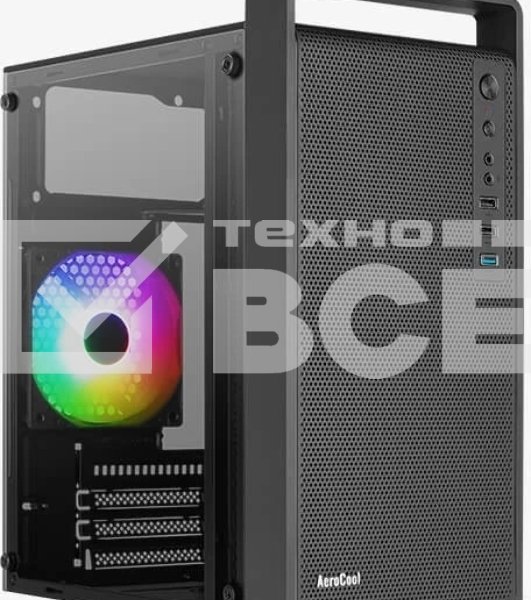Компьютерный корпус MiniTower Aerocool / Formula CS-109-G-BK-v1 (mATX, USB3x1, USB2x2, 120мм RGb fan, без БП) (4711099472376)