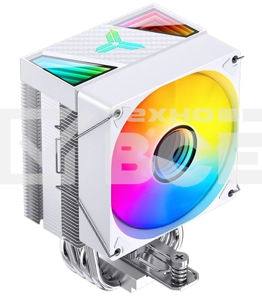 Кулер для процессора JONSBO CR-1400 V2 ARGb (180W, 4-pin PWM, 133мм, Al/Cu, 4x6мм, ARGb, 1x92мм, 38.2CFM, 33.8dBA, 2200RPM, S: 1700/1200/115X, AM4/AM5 белый)