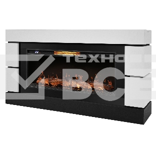 Каминокомплект: Очаг Royal Thermo Aurora RTFP/P-AR40LS, портал Moderno 42/40/36, белый, р/в