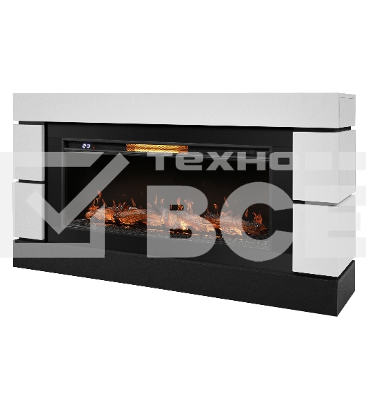 Каминокомплект: Очаг Royal Thermo Aurora RTFP/P-AR40LS, портал Moderno 42/40/36, белый, р/в