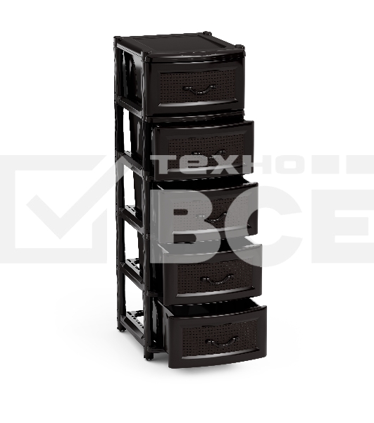 Комод Альтернатива М6498 Эконом, 5 секций, черный