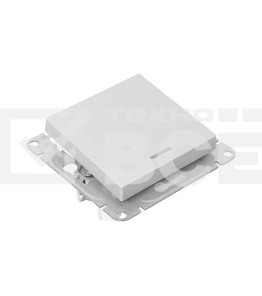 Механизм выключателя EKF UP1-SWA-14 одноклавишный, с подсветкой, алюминий Эпика