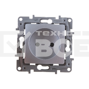 Розетка 2К на винтах, защ. шт., алюминий ETIKA 