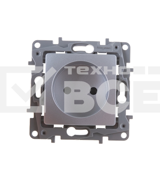 Розетка 2К на винтах, защ. шт., алюминий ETIKA 