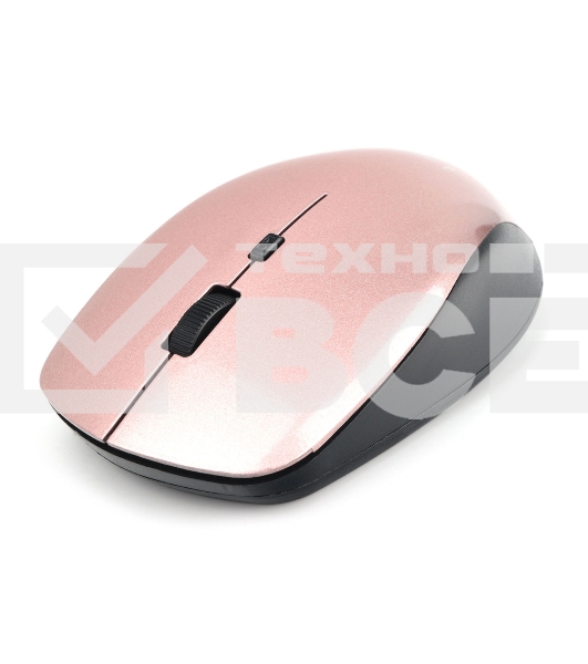 Мышь беспроводная Gembird MUSW-250-3 розовый, 1600 dpi, радиоканал, USB, кнопки - 4