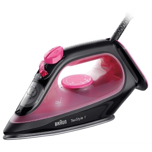 Утюг Braun SI 1070 PU черный/розовый, 2000 Вт, 25 г/мин, 130 г/мин, 220 мл