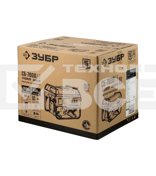 Электрогенератор бензиновый Зубр СБ-7000Е-3, 7 кВт, 73 дБ, 81 кг