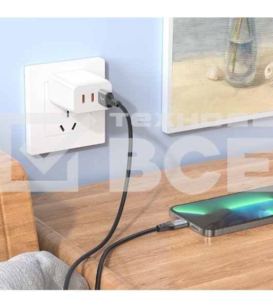 Кабель Hoco X92 Honest IP USB (m)-Lightning (m) 3м черный коробка