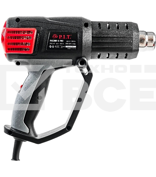 Технический фен P.I.T. PHG2001-C темп.350/550С черный
