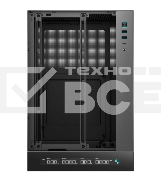 Компьютерный корпус Deepcool CH170 DIGITAL черный без БП mATX 1x120mm 1xUSB2.0 1xUSB3.0 audio bott PSU