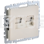 Розетка компьютерная двойная RJ11+RJ45 IEK BRITE РК/Т12-БрКр кат.5E бежевый, фото 1