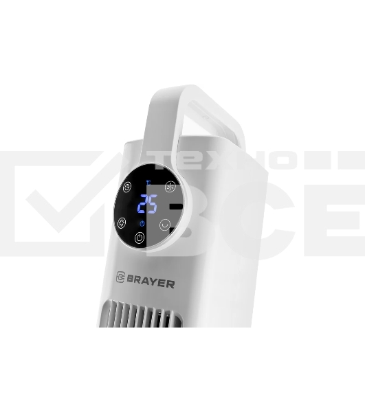 Колонный вентилятор BRAYER BR4957, эл..упр.,пульт ДУ,вращение,мощ-ть60Вт, LED дисплей, 3 скор.Таймер