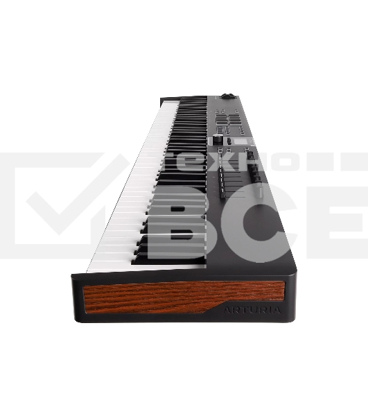 Клавиатура MIDI [231542] Arturia [KeyLab Essential 88 mk3 Black] 88 клавиш, LCD дисплей, 9 энкодеров, 8 пэдов, 9 фейдеров, 12 кнопок управления, колеса высоты тона и модуляции, 1/4