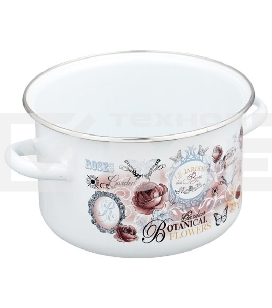 Кастрюля Appetite 1RD181М Roses эмалированная сталь, цилиндрическая 3 л