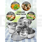 Мантоварка-пароварка WEBBER BE-082 7 л, 24 см, нержавеющая сталь, с крышкой, 4 ярусная, фото2