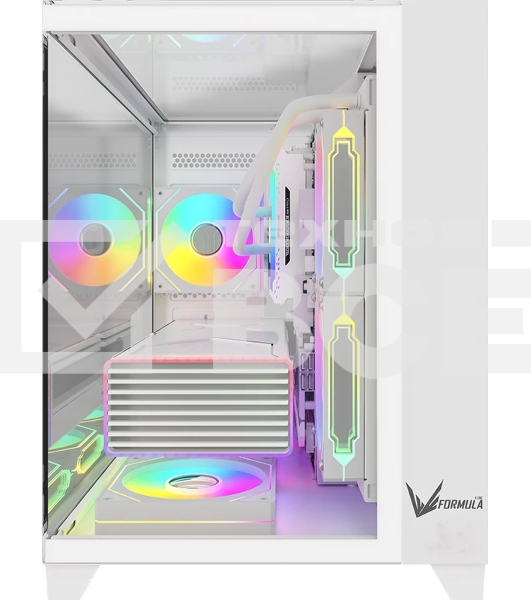 Компьютерный корпус AeroCool/Formula Crystal Z9ML Floe белый без БП mATX 4x120мм 2xUSB 3.0 1xUSB3.1 audio bott PSU