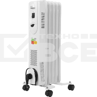 Обогреватель масляный Ballu Comfort BOH/CM-05WDN 1000 (5 секций) белый, 1000 Вт, 15 м2, термостат