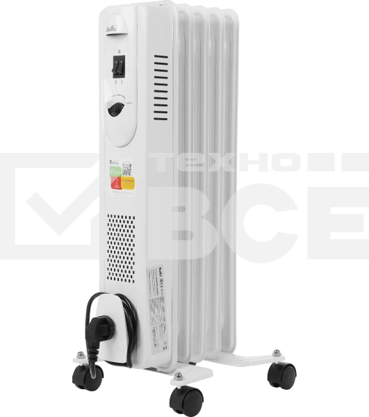 Обогреватель масляный Ballu Comfort BOH/CM-05WDN 1000 (5 секций) белый, 1000 Вт, 15 м2, термостат