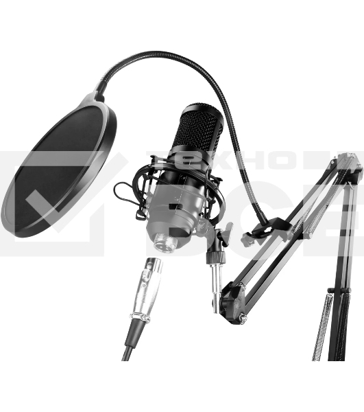 Микрофон проводной Оклик SM-600G 2.5м черный