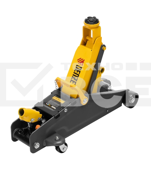 Домкрат гидравлический подкатной с фиксатором Denzel 2,8 т, 135-385 мм 51155