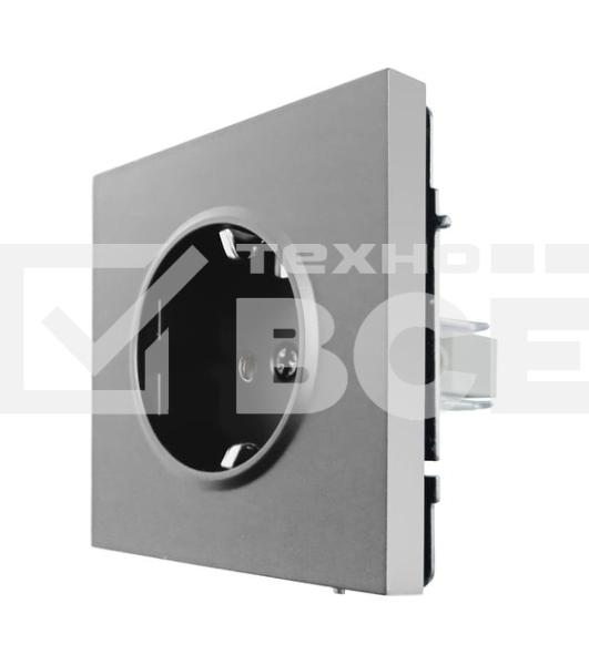 Розетка 1-мест. LEZARD с/з ПБТ СП ZIMA IP20 16А безвинт. зажим серый матовый 704-7488-122BQC