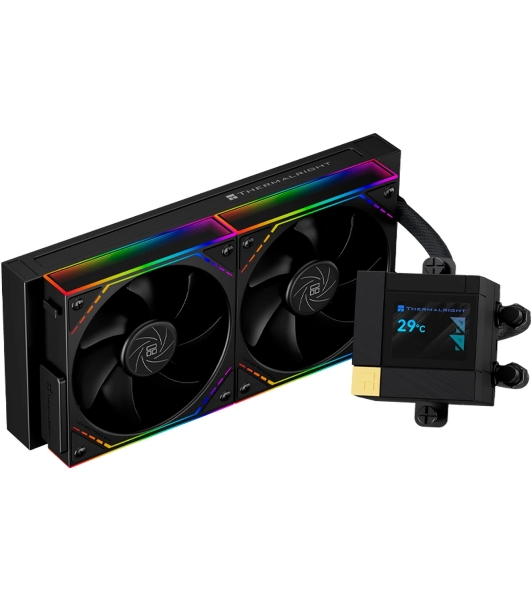 Система жидкостного охлаждения Thermalright Core Matrix 240 Vision (240мм, LED, Black, ARGB/Fans: 2x120мм, 68.9CFM, 28.2dBA, 2000RPM/Pump height 64.4мм, Rad thickness 27мм/S: 1700, 1200, 1851, 115X, AM5, AM4)