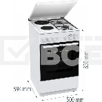 Плита комбинированная Gorenje GK5A12WG белый, конфорок 2 газовых и 2 электрических, духовка 68 л, 50 см x 85 см x 59.4 см, фото3