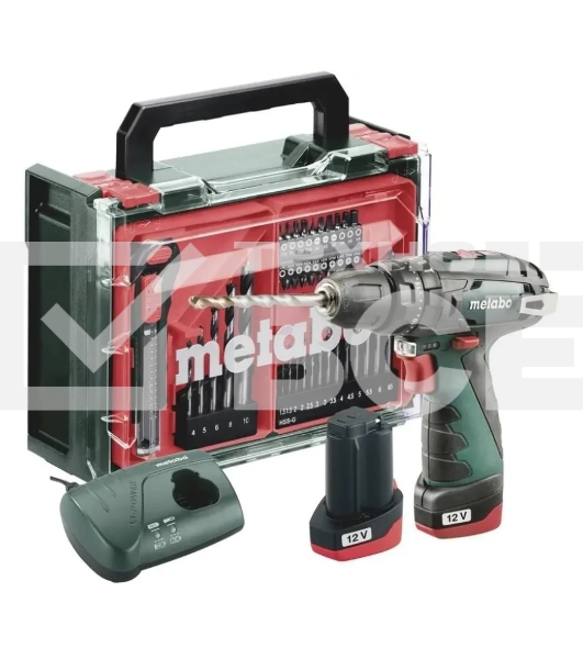 Дрель-шуруповерт Metabo PowerMaxx SB Basic 600385710, 12 В, 2 Ач, 34 Нм, щеточный, ударный