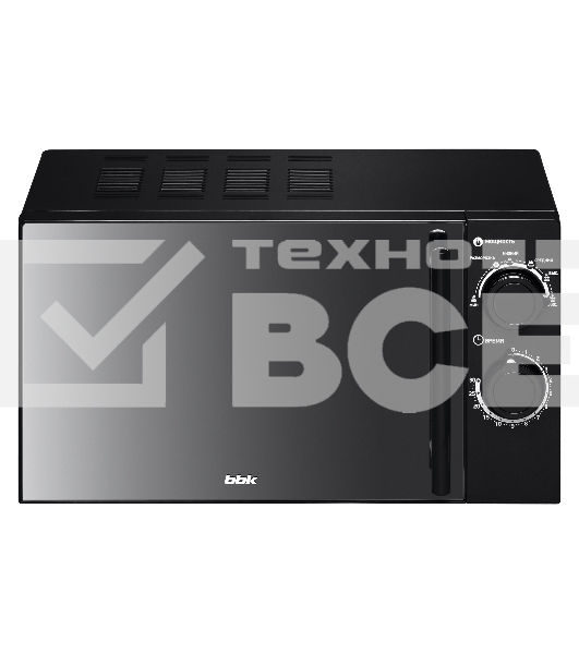 Микроволновая печь BBK 20MWS-773M/B-M черный, 20 л, 700 Вт, переключатели - поворотный механизм