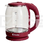 Чайник электрический ВАСИЛИСА ВА-1035 1,8л, стекло, бордовый, 1500 Вт(12), фото 1