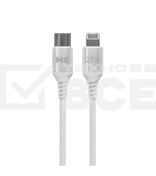 Кабель MORE CHOICE (4620202554192) K69ia 2м USB 3.0A PD 27W для Lightning ng 8-pin Type-C - 2м, белый