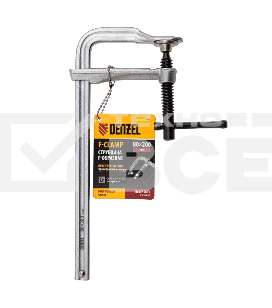 Струбцина Denzel F-образная, 80x200 мм, кованая