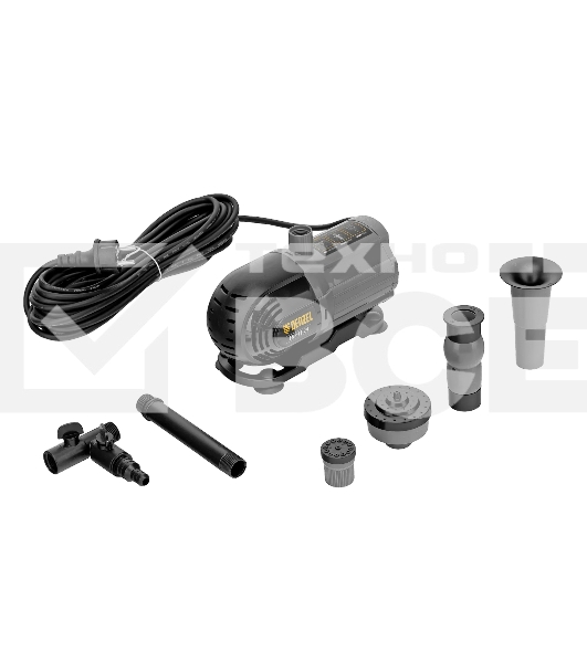 Насос фонтанный Denzel FNP31-24 31 Вт, подъем 2,4 м, 1500 л/ч, колокольчик/2 каскада/гейзер