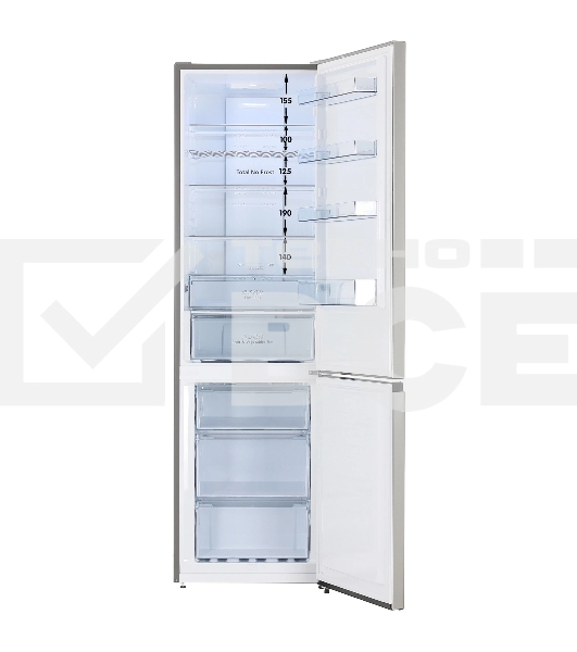 Холодильник Hisense RB434N4BC2 нержавеющая сталь двухкамерный 235/96л морозилка снизу, NoFrost